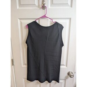 Shamask Black Sleeveless Silk Asymmetrical Cut Top Women's - Size 1